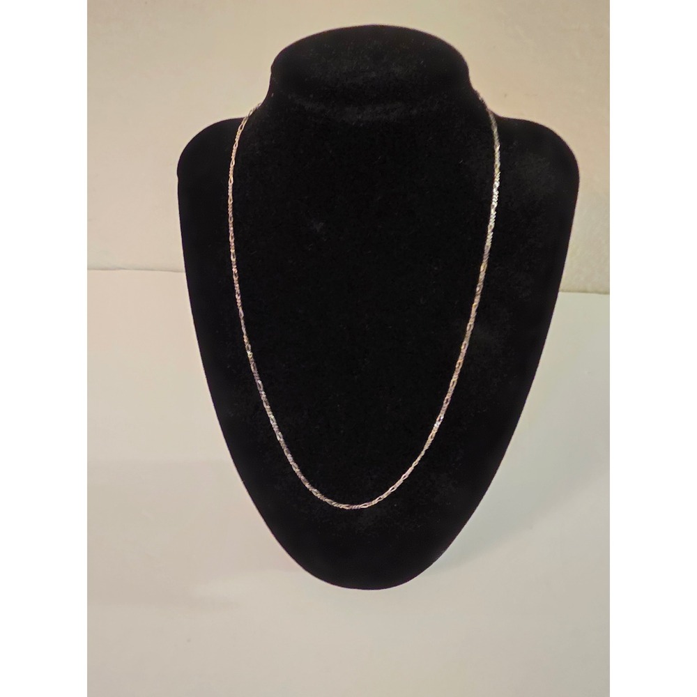 Sterling Silver 925 Figaro Link Chain Necklace 24 Inch Minimalist Jewelry